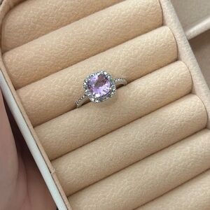 Victoria Townsend Silver and Lavender Diamond Ring. Size 7. Like new